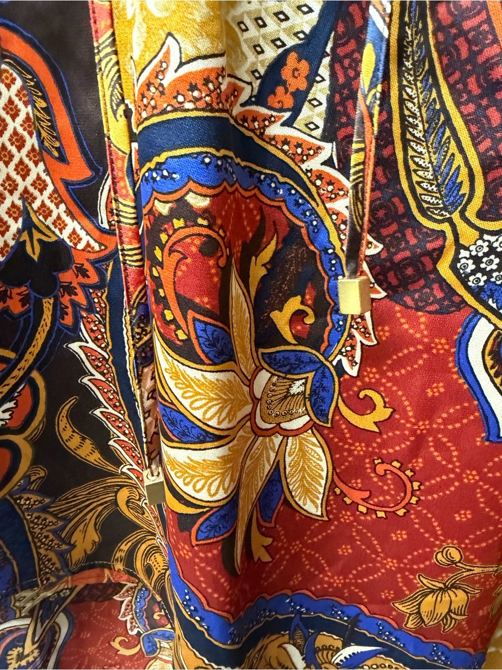CHICO’S SIZE 2 ( LARGE ) VINTAGE PAISLEY PRINT PEASANT TUNIC TOP - Picture 5 of 11